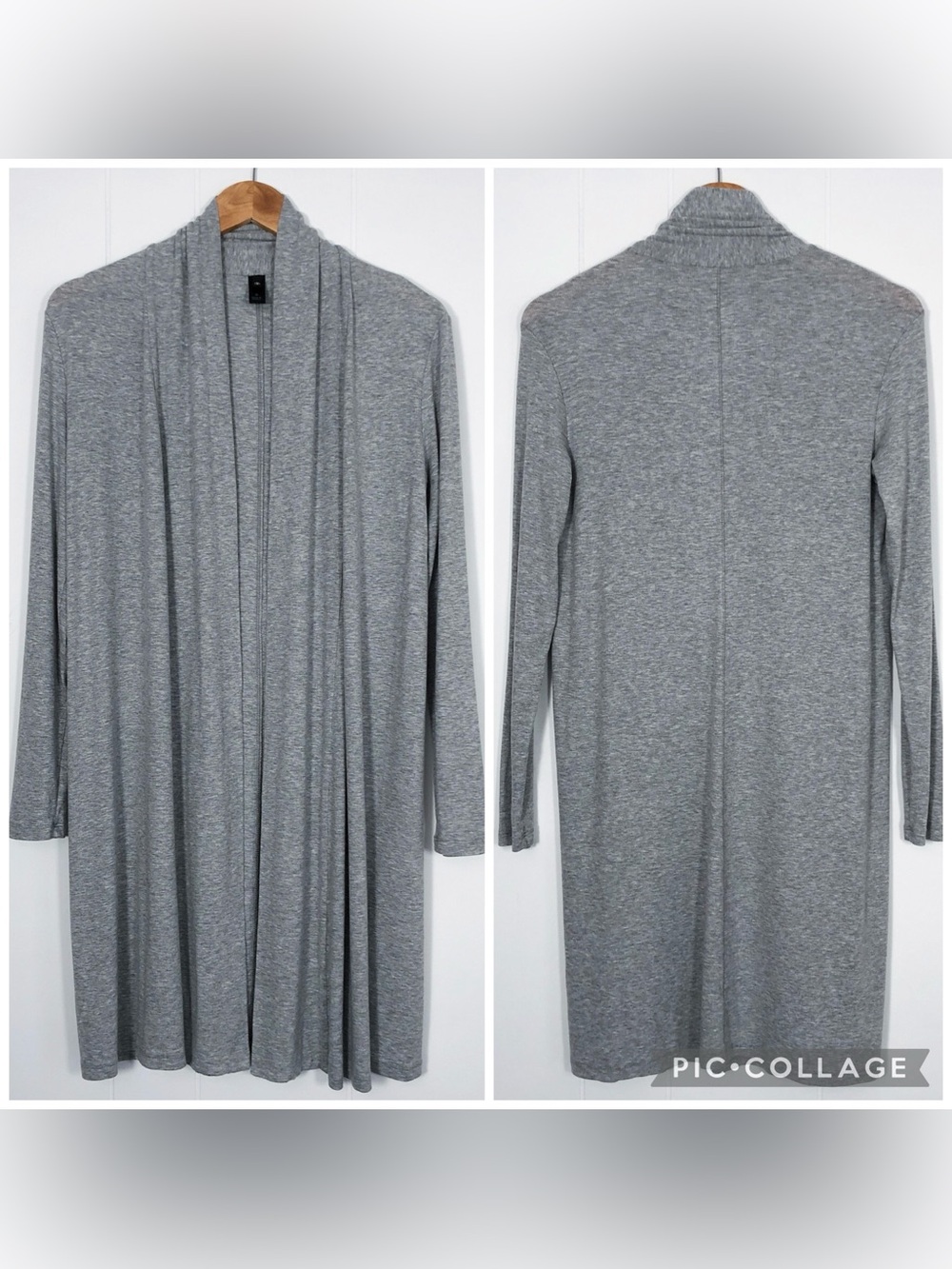 Adriano Goldschmied Rib Knit Open Cardigan Longline Flowy Office Size Small Gray